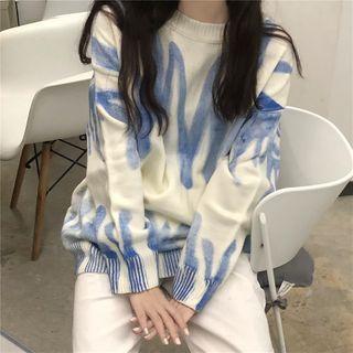 Tie-dyed Sweater Blue & White - One Size