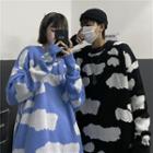 Couple Matching Cloud Print Sweater