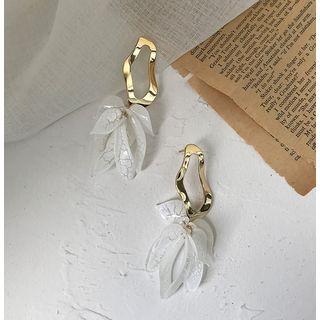 Irregular Alloy Hoop Petal Fringed Earring