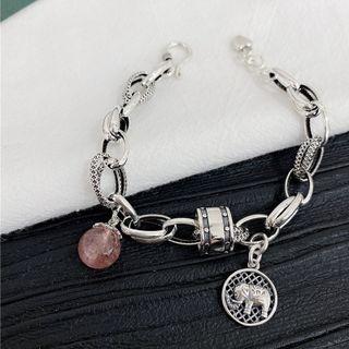 Sterling Silver Pendant Bracelet 1 Pc - Sl0546 - Silver - One Size