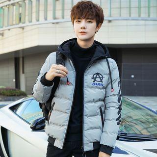 Reversible Print Zip Hooded Padded Jacket