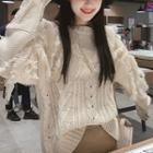 Fringed Sweater Off-white - One Size