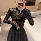 See-through Frog-button Qipao Top