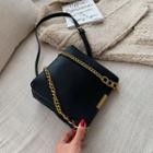Magnetic Button Crossbody Bag With Chain Strap