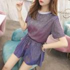 Set: Glitter Short-sleeve T-shirt + Shorts
