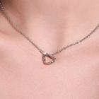 Alloy Triangle Pendant Necklace 3797 - 01 - Silver - One Size