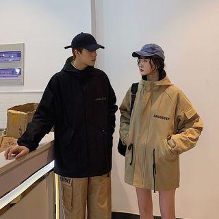Couple Matching Drawstring Hoodie Zip Jacket