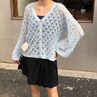 Pointelle V-neck Cardigan