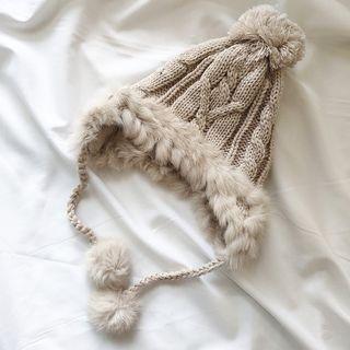 Pompom Fleece-lined Beanie