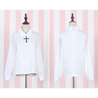 Cross Blouse / Pleated Skirt