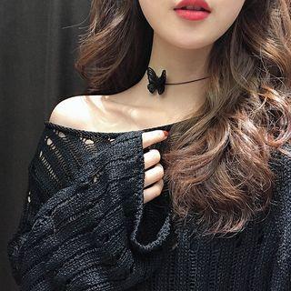 Lace Butterfly Choker As Shown In Figure - One Size