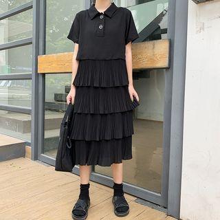 Layered Chiffon Polo Dress