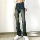 Low Rise Distressed Bootcut Jeans