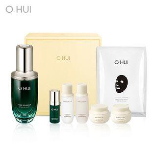 O Hui - Prime Advancer Ampoule Serum Set: Ampoule Serum 50ml + 8ml + Phyto Vital Toner 20ml + Emulsion 20ml + Cream 7ml + Mask 7ml + Extreme White 3d Black Mask 1pc 7pcs