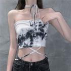 Halter-neck Tie-dyed Cropped Camisole Top