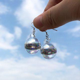 925 Sterling Silver Water Glass Ball Dangle Earring 925 Silver - Water Glass Ball - Transparent - One Size