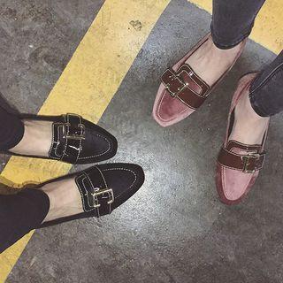 Buckled Corduroy Loafers