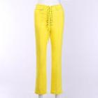 High Waist Lace Up Jeans