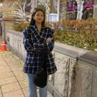 Single-button Plaid Quilted Jacket