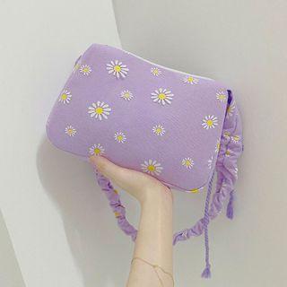 Patterned Shirred Strap Shoulder Bag
