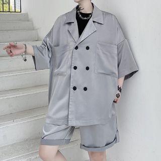 Set: Short-sleeve Loose-fit Shirt + Shorts