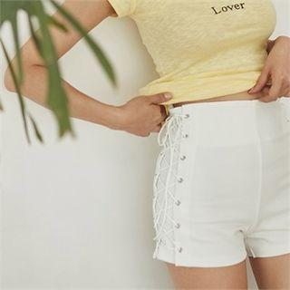 High Waist Lace Up Shorts