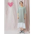 Ruffle-hem Long T-shirt Dress