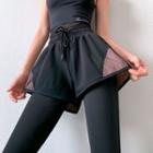 Paneled Wide Leg Sweatshorts