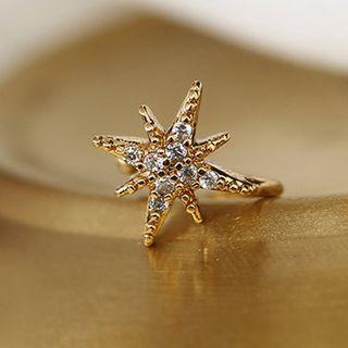 Rhinestone Star Cuff Earring 1 Pc - Gold - One Size