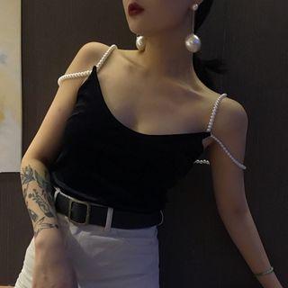 Faux Pearl Strap Top