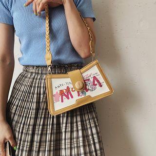 Cartoon Print Faux Leather Crossbody Bag