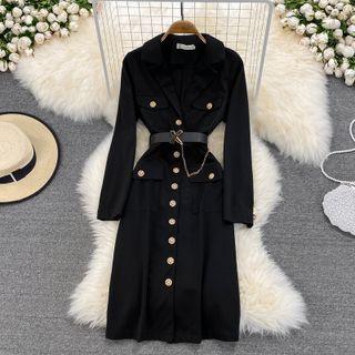 Lapel Single Breasted Dress