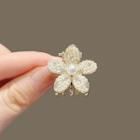 Flower Faux Pearl Alloy Hair Clip Gold - One Size