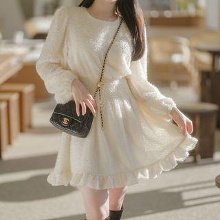 Smocked-waist Frilled Fluffy Dress