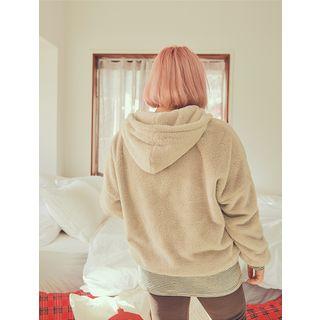 Plus Size Embroidered Fleece Zip Hoodie
