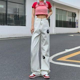 Mid-rise Applique Loose-fit Jeans
