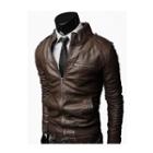 Fuax-leather Zip Jacket