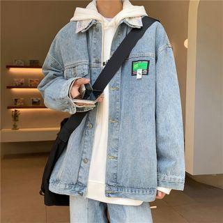 Print Collar Denim Jacket