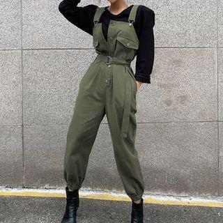 Belted Straight-leg Jumper Pants
