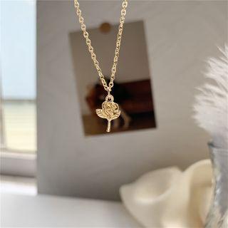 Alloy Rose Pendant Necklace Necklace - One Size