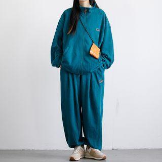 Embroidered Zip Jacket / Jogger Sweatpants