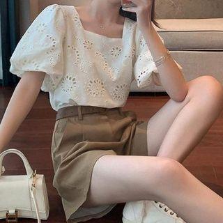 Short-sleeve Pointelle Top / Shorts / Set