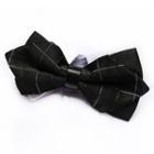 Plaid Bow Tie Plaid - Black - One Size