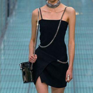 Slit Strappy Mini Bodycon Dress