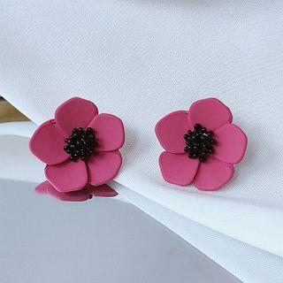 Flower Alloy Earring 74 - 1 Pair - Purple - One Size