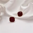 Glaze Square Earring 1 Pair - Earrings - Brownish Red - One Size