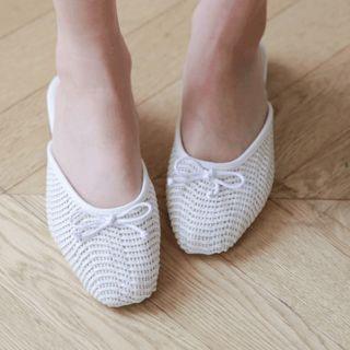 Beribboned Woven Mules