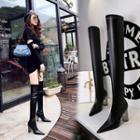 Pointy-toe Chunky-heel Over-the-knee Boots