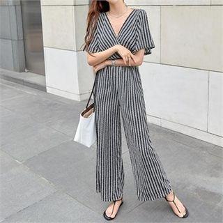 Tie-back Patterned Jumpsuit