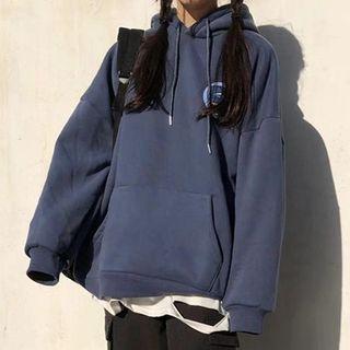Printed Drop-shoulder Hoodie